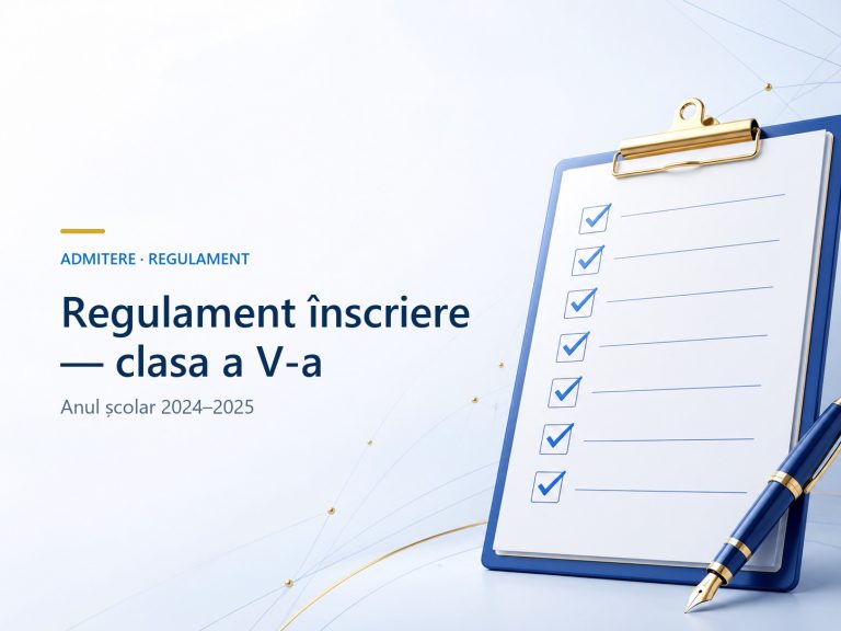 Înscriere clasa a V a / an școlar 2024 – 2025 – Regulament