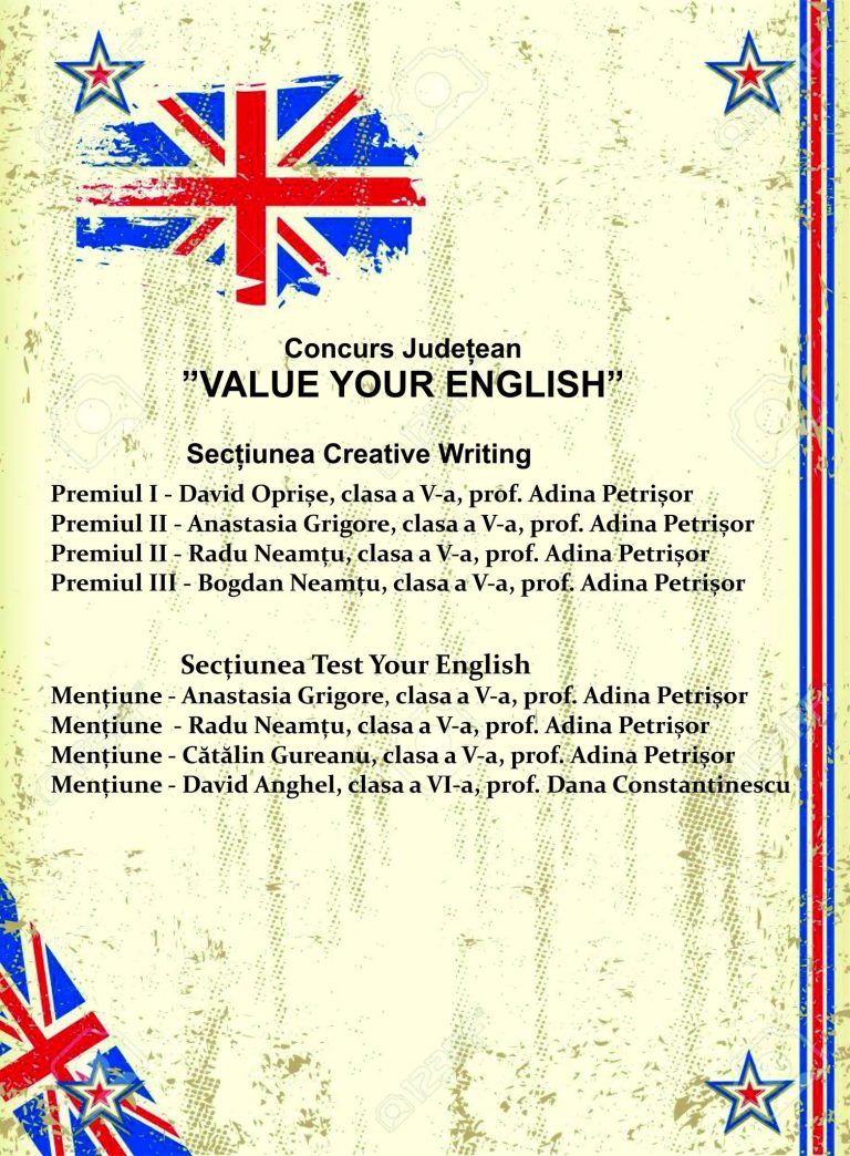 Premii la Concursul Județean „Value Your English”