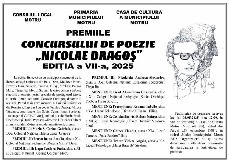 Premiul al III-lea la Concursul de Poezie „Nicolae Dragoș”