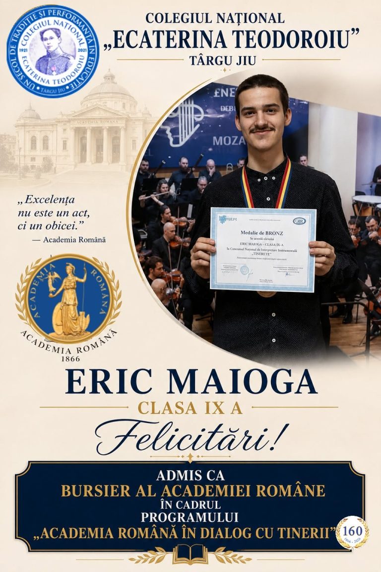 Eric Maioga, admis bursier al Academiei Române