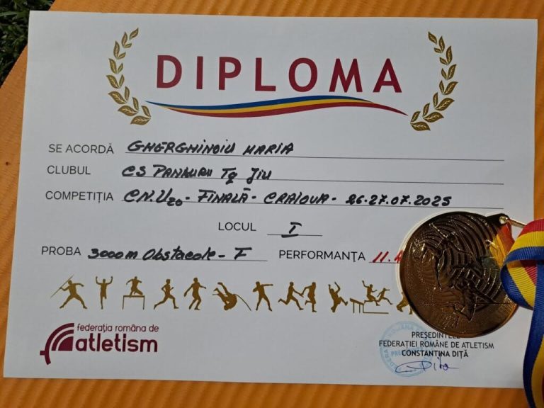 Maria Gherghinoiu, medalie de aur la 3.000 m obstacole – Campionatul Național U20