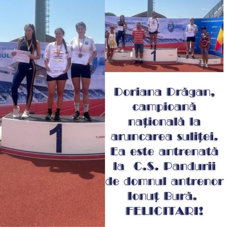 Doriana Drăgan, campioană națională la aruncarea suliței