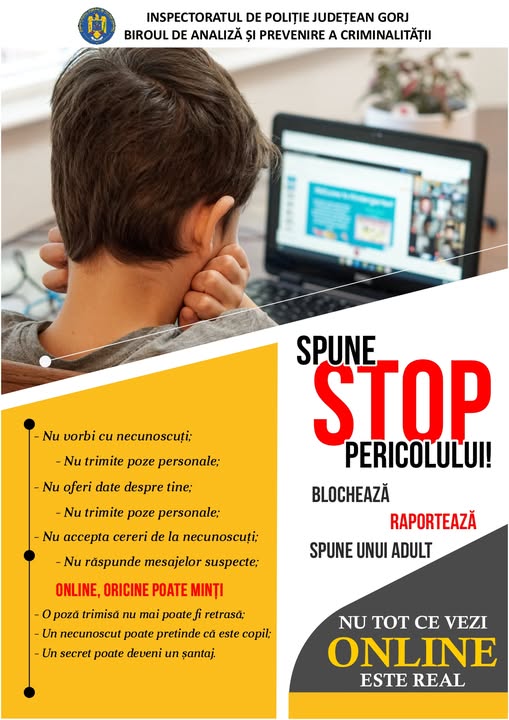 Spune STOP pericolului online!