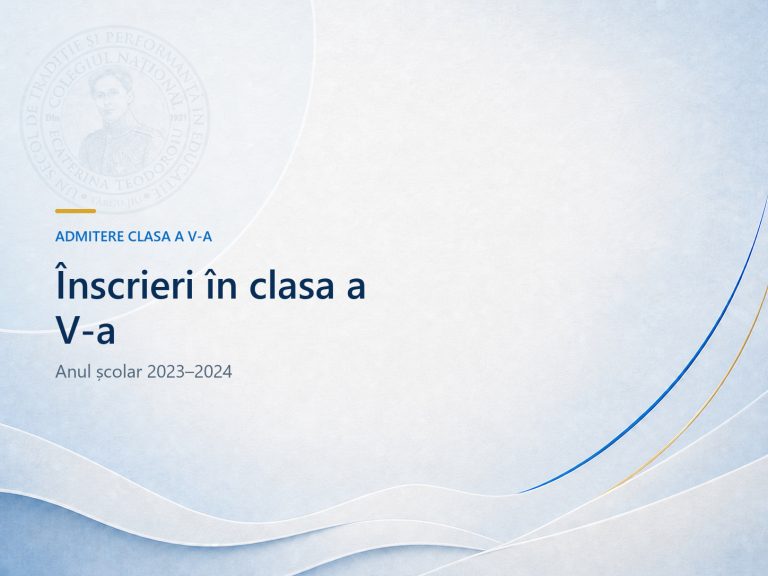 Înscrieri clasa a V a – an școlar 2023 – 2024