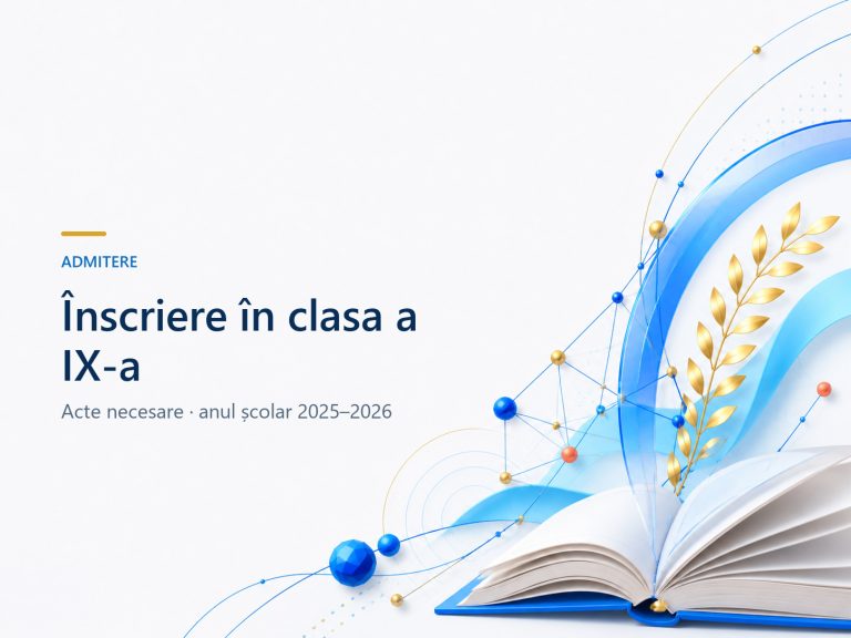 Înscriere clasa a IX a / an școlar 2025 – 2026