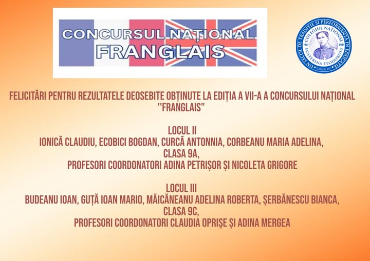 Rezultate deosebite la Concursul Național „Franglais”, ediția a VII-a