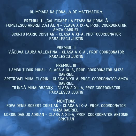 Rezultatele CNET la Olimpiada de Matematică – etapa județeană 2025