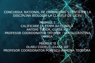 Rezultate la Concursul Național de Comunicări Științifice – Biologie