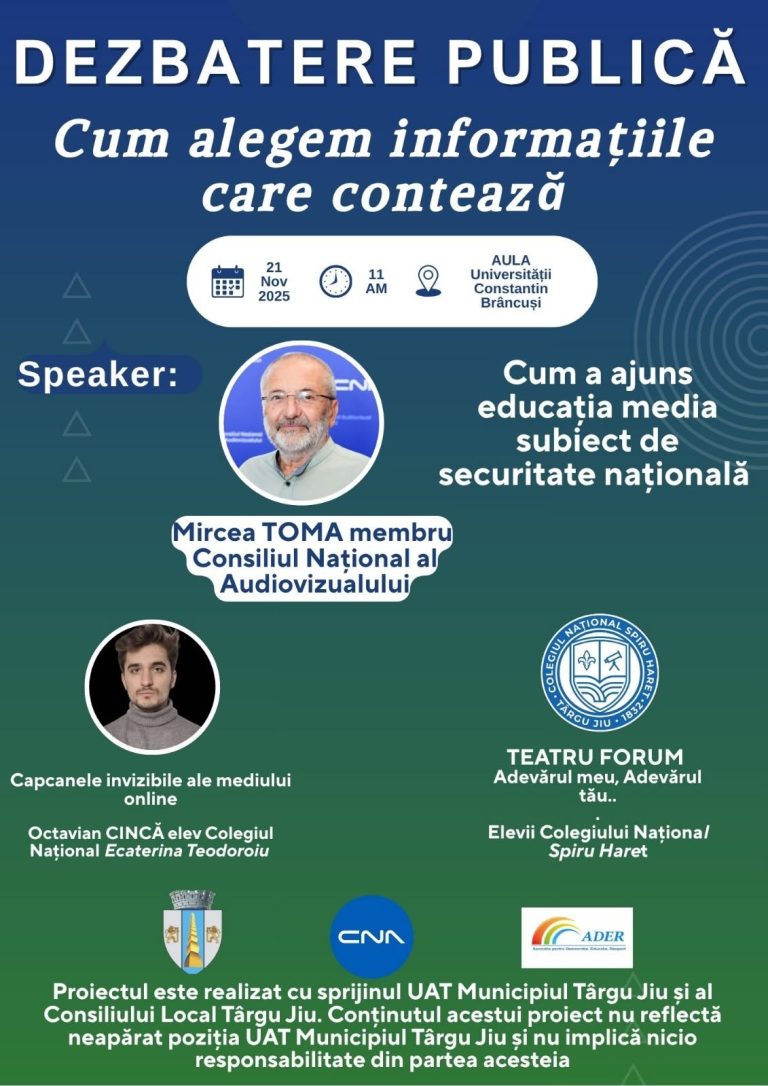 Octavian Cincă la dezbaterea „Cum alegem informațiile care contează?”