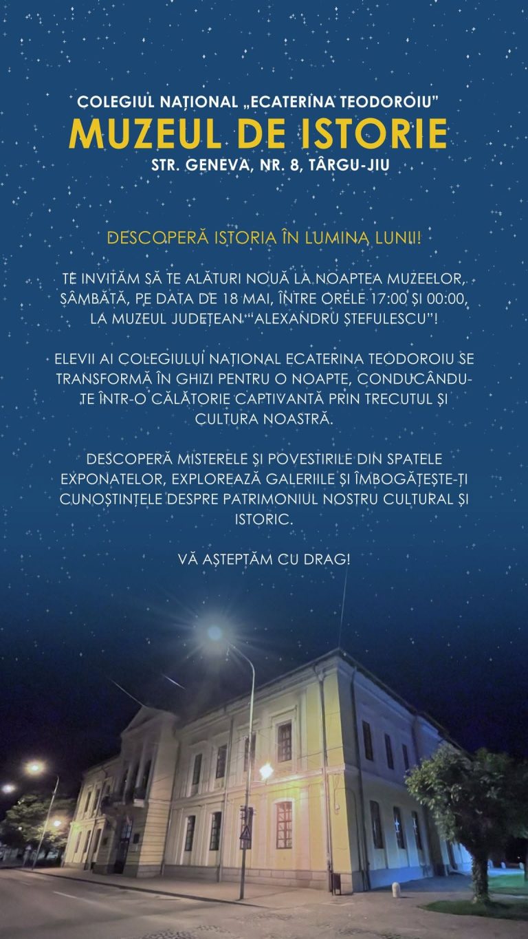 Noaptea Muzeelor 2024 la Muzeul de Istorie din Târgu Jiu