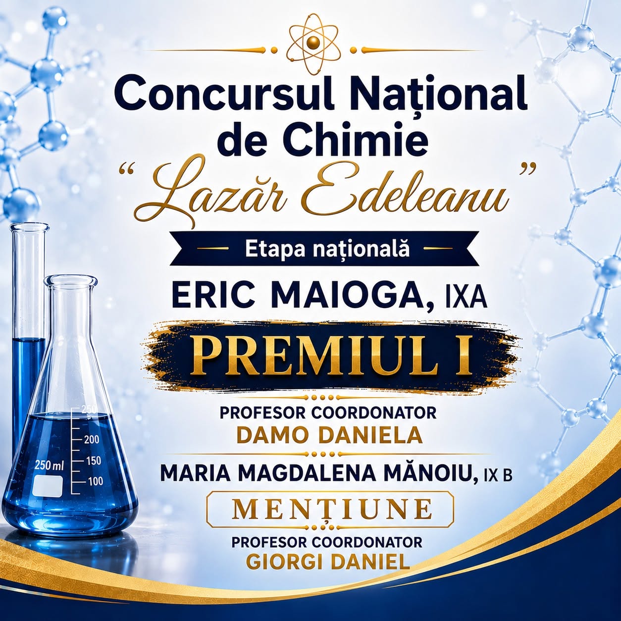Maria Magdalena Mănoiu – Concursul de chimie Lazăr Edeleanu