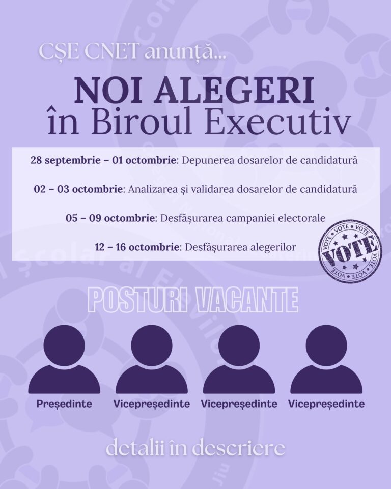 Alegeri pentru Biroul Executiv al Consiliului Școlar al Elevilor