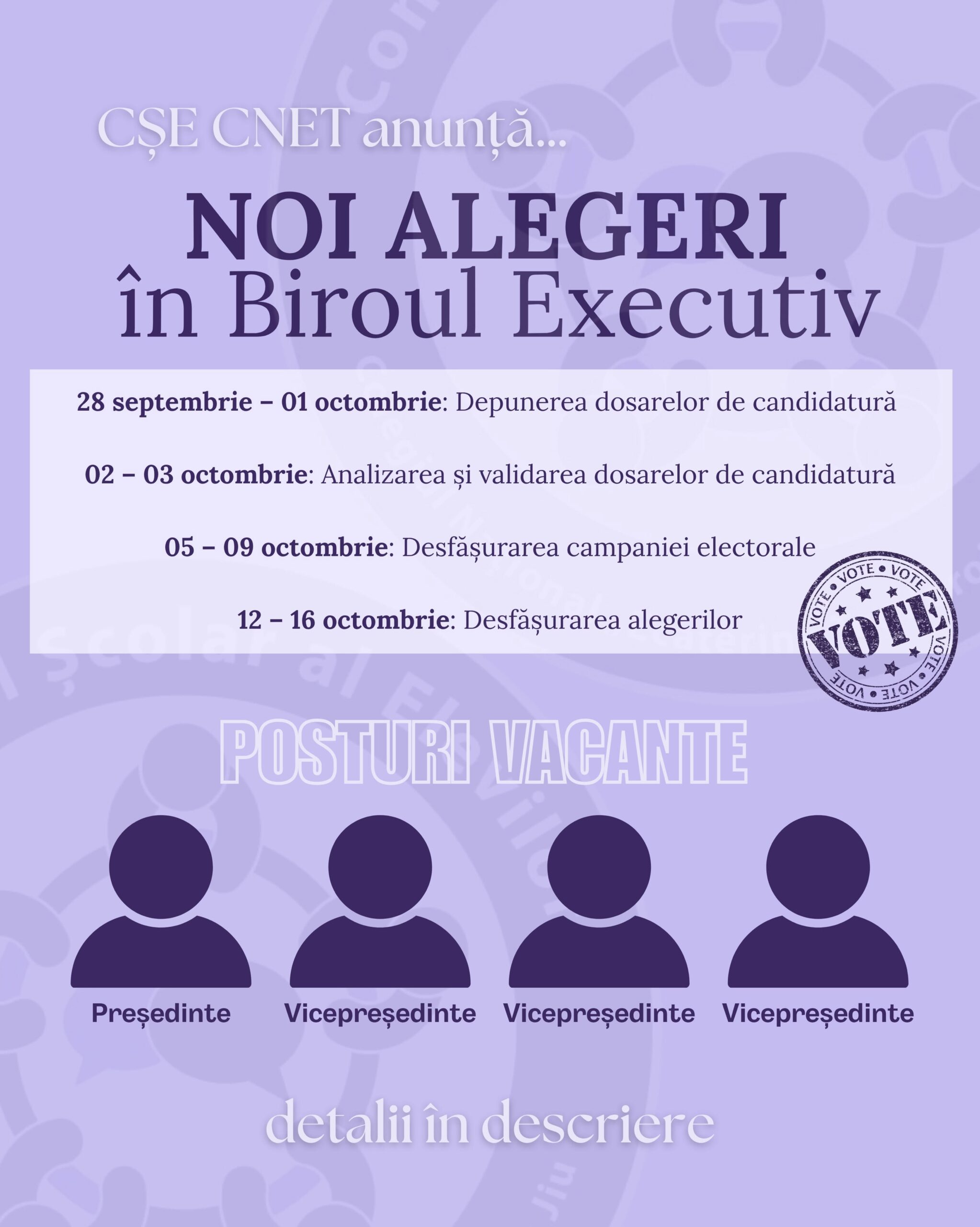 Alegeri pentru Biroul Executiv al Consiliului Școlar al Elevilor