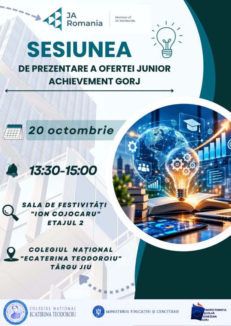 Sesiunea de prezentare a ofertei Junior Achievement Gorj – 20 octombrie 2026