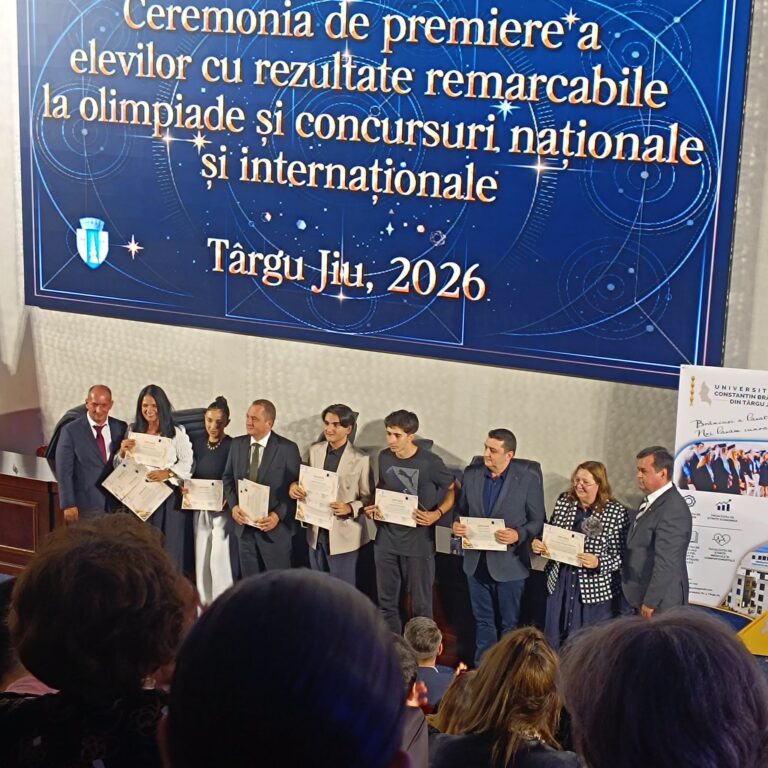 Elevii olimpici ai CNET, premiați de Primăria Municipiului Târgu Jiu